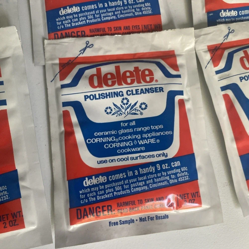 Vintage 70's Delete Polishing Cleanser In Packets For  Corning Ware -lot Of  9